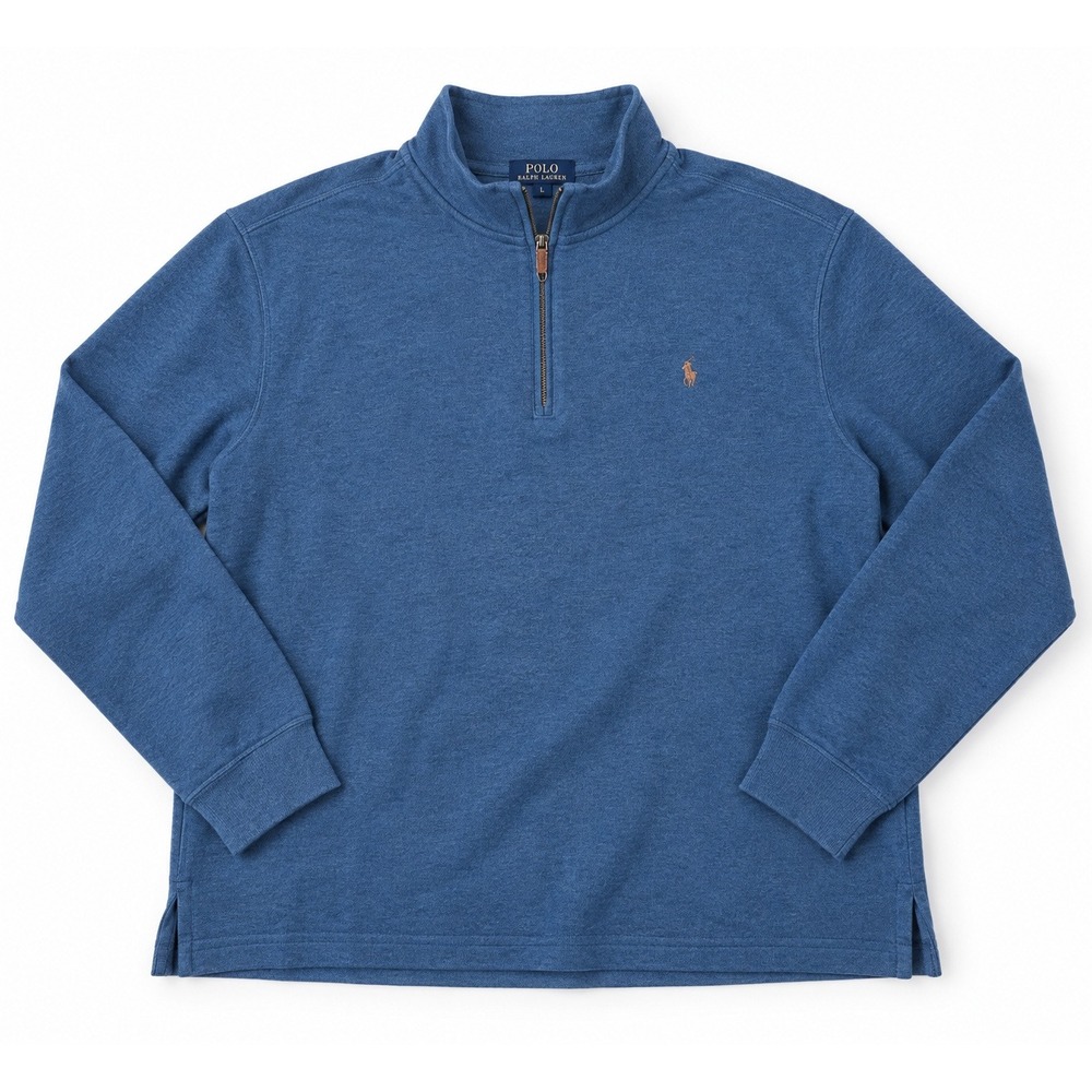 Polo Ralph Lauren Mens 4XB Big & Tall Blue 1/4 Zip Cotton Pullover Sweater NWT
